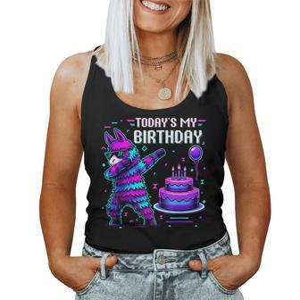Todays My Birthday Llama Pinata Birthday Party Boy Girl Bday Women Tank Top - Thegiftio UK