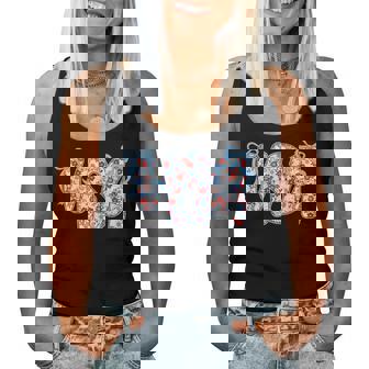 Usa Wildflower Coquette Bow American Patriotic 4Th Of July Women Tank Top | Mazezy