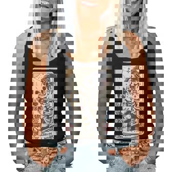 Vintage The Corgi Mom Tarot Card Skeleton Spooky Halloween Women Tank Top | Seseable UK