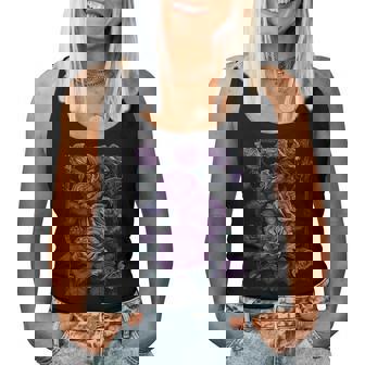 Vintage Purple Roses Flower Gothic Gardening Aesthetic Women Women Tank Top - Thegiftio