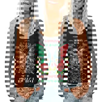 Viva Mexico Mexican Flag Butterfly Roses Independence Day Women Tank Top | Mazezy