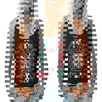 Viva Mexico Mexican Independence Day Butterfly Flag Mexico Women Tank Top | Mazezy