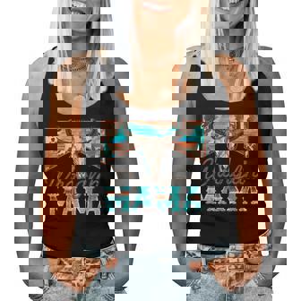 Western Bull Skull Wranglin Mama Mother's Day For Women Women Tank Top | Mazezy