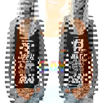 Yep I Woke Up Gay Again Lgbtq Pride Rainbow Graphic Women Tank Top - Thegiftio