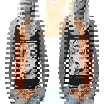 かわいいアヘ顔 アニメ 女の子 オタクウィーブ ラブ ビッグアイズ ドリップ レディースタンクトップ - Kawaiitshirt