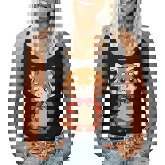 かわいいレッサーパンダ蝶ネクタイ かわいい動物園 日帰り旅行 男の子 女の子 キッズ レディースタンクトップ - Kawaiitshirt