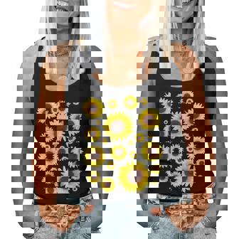 ひまわり 花柄 花 シンプル ポジティブ 夏 グラフィック レディースタンクトップ - Kawaiitshirt