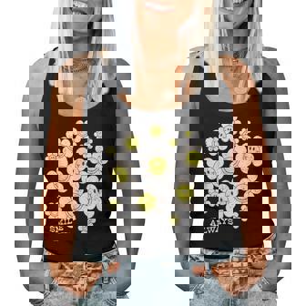 イエロー スマイル 顔 花mile Always キッズ 幼児 女の子 レディースタンクトップ - Kawaiitshirt