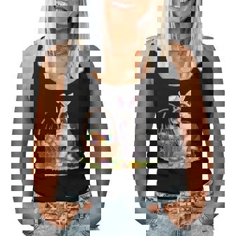 イースターデー 猫 バニー 耳 卵 イースター ウサギ 男性 女性 キッズ レディースタンクトップ - Kawaiitshirt