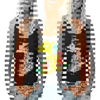 キリン 花 Giraffes Flower レディースタンクトップ - Kawaiitshirt