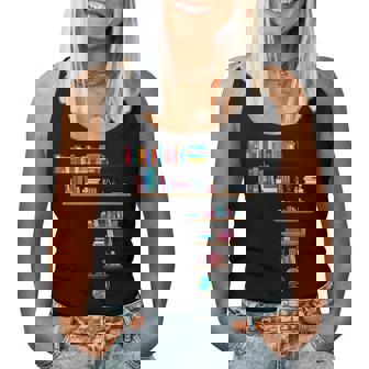 クールなアフリカの地図アート 男性 女性 アフリカの図書館読者 レディースタンクトップ - Kawaiitshirt