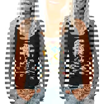 ジョリー・ロジャーのシルエット 花柄 スカル＆クロスボーン レディースタンクトップ - Kawaiitshirt