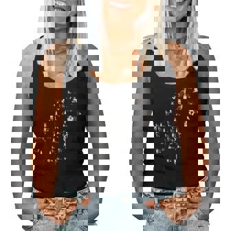 タンポポ ボーダーコリーの花、花のボーダーコリーの木 レディースタンクトップ - Kawaiitshirt