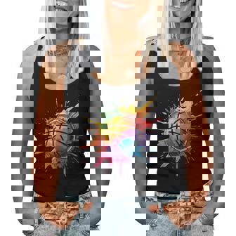 バスケットボール スポーツ ペイント スプラッシュアート カラフル 男の子 女の子 キッズ レディースタンクトップ - Kawaiitshirt