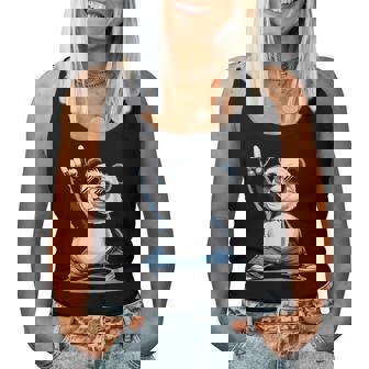 パンダ 熊 ロック 音楽 男性 子供 女性 面白い パンダ レディースタンクトップ - Kawaiitshirt