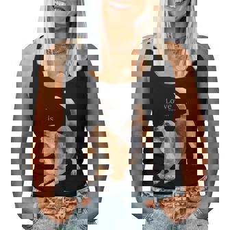 ビーグルシャツ ビーグルtシャツ Love Is Dog Mom Dad 子犬 ペット キュート レディースタンクトップ - Kawaiitshirt