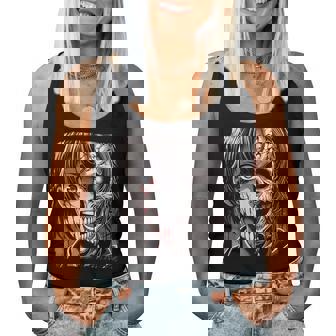 ホラー アニメ 漫画 日本 日本人 不気味 アニメ 女の子 レディースタンクトップ - Kawaiitshirt