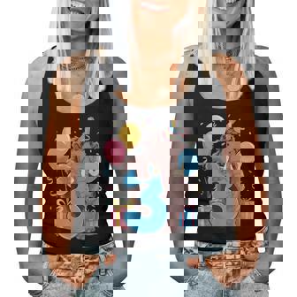 マンモス 3歳の誕生日 男の子 女の子 3歳 3歳 マンモス レディースタンクトップ - Kawaiitshirt