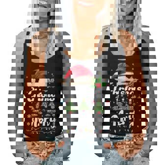 メリークリスマスライト 赤いサンタ帽子 クリスマス ファミリー 男性 女性 レディースタンクトップ - Kawaiitshirt