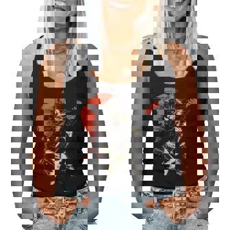 ロックキャット ギターを弾く ファニーキャット エレキギター 男性 女性 レディースタンクトップ - Kawaiitshirt