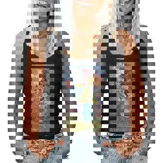 ヴィンセント・ヴァン・ゴッホの花 青い花瓶のヴィンテージ 美術品 レディースタンクトップ - Kawaiitshirt