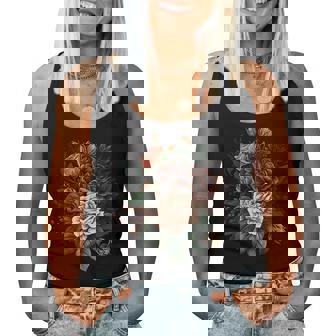 ヴィンテージ 薔薇 花 花 イラスト 花 レディースタンクトップ - Kawaiitshirt