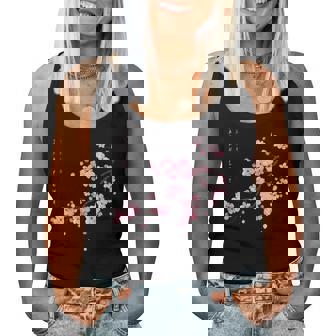 ヴィンテージ桜 日本の桜の花グラフィカルアート レディースタンクトップ - Kawaiitshirt