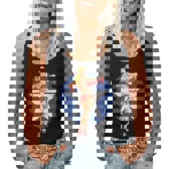 愛国心 ヴィンテージ セクシー ピンナップ 女の子 レディースタンクトップ - Kawaiitshirt