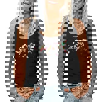 猫 花 かわいい 子猫 ガーデン フラワー 女の子 ギフト レディースタンクトップ - Kawaiitshirt