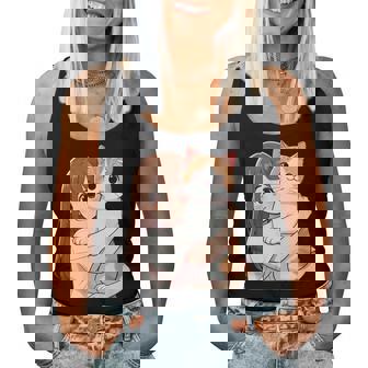 猫と少女 Cat And Girl レディースタンクトップ - Kawaiitshirt