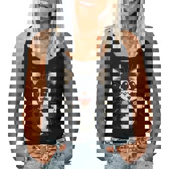 男の子と女の子のための素晴らしい猫のカップ衣装。 レディースタンクトップ - Kawaiitshirt