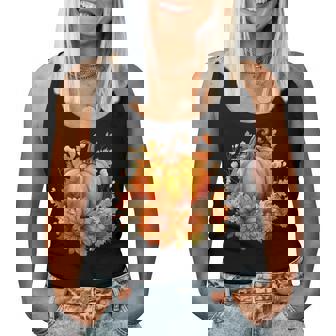 秋の花とカボチャ レディースタンクトップ - Kawaiitshirt