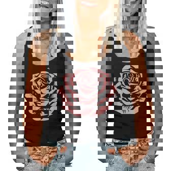 赤 バラ 花 バラの頭 庭 夏 Rose Red Flower Roses レディースタンクトップ - Kawaiitshirt