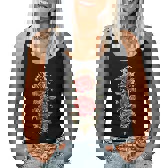 赤いバラ 花 ボタニスト 庭の花 赤いバラ レディースタンクトップ - Kawaiitshirt