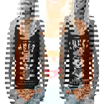 還暦祝い 犬 柴犬 サングラス 父 男性 女性 母 犬好き 還暦 お祝い 60歳 おもしろ おもろい レディースタンクトップ - Kawaiitshirt