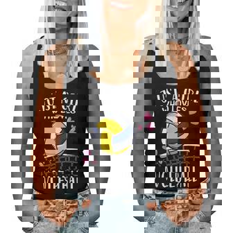 面白いバレーボール愛好家バレーボールを愛するただの女の子 レディースタンクトップ - Kawaiitshirt