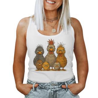 Angry Eagerlys Colorful Chicken Art Crazy Chicken Family Women Tank Top - Thegiftio UK