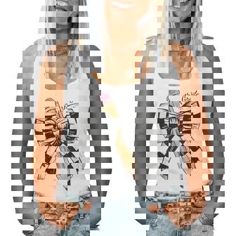 Back To School Hello Fifth Grade Teacher Coquette Pencil Bow Women Tank Top | Mazezy