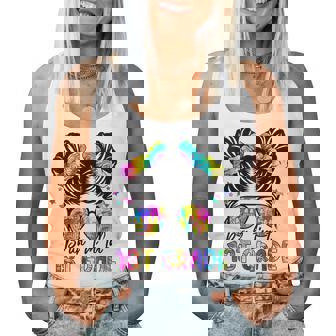 Bruh Im In 1St Grade Messy Bun Girls First Day Of School Women Tank Top - Thegiftio