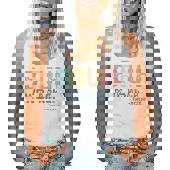 Bruh We Back Teacher Retro Back To School First Day Women Tank Top | Mazezy