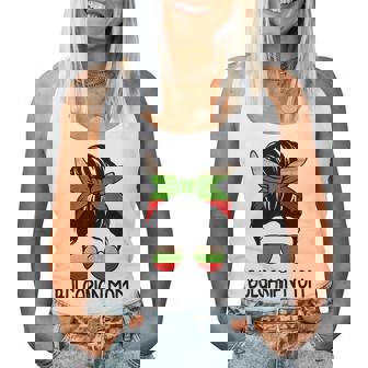 Bulgarian Mom Messy Bun Sunglasses Flag Women Tank Top - Monsterry