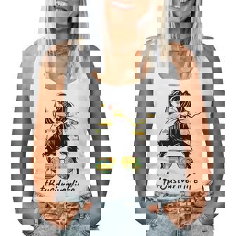 Bus Driver Life Messy Bun Back To School Bus Driver Womens Women Tank Top - Thegiftio