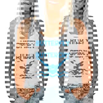 Butterfly Butterwhyバタフライバタフライファニー水泳チーム 長袖tシャツ レディースタンクトップ - Kawaiitshirt