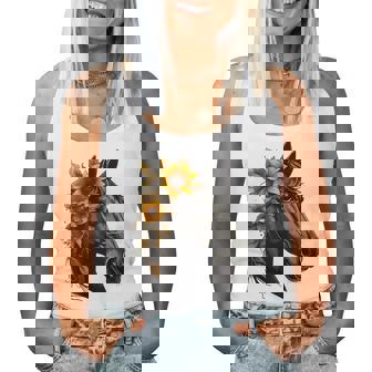 Caballo Girasol Patrón Floralerano Es Niña Caballo Camiseta sin mangas para mujer - Regaloses