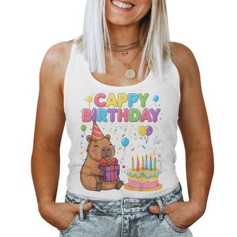 Capybara Lovers Cappy Birthday Girl Boy Happy Birthday Party Women Tank Top - Thegiftio UK