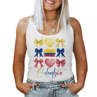 Colombia Hispanic Heritage Month Bow Colombian Flag Girls Women Tank Top | Seseable UK