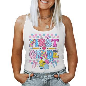 Cute First Grade Teacher 1St Grade Boys Girls Back To School Women Tank Top - Thegiftio UK