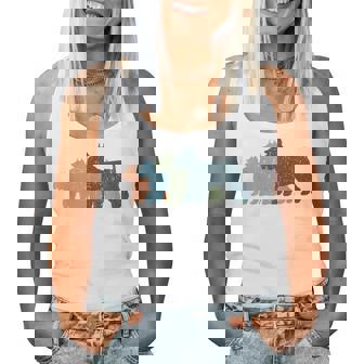 Dog Mom & Dad シルエット ヴィンテージ シュナウザー レディースタンクトップ - Kawaiitshirt