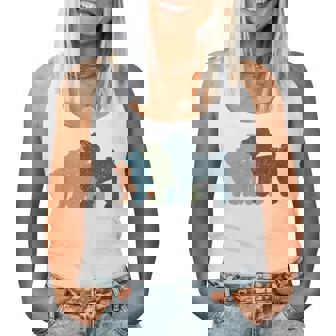 Dog Mom & Dad シルエット ヴィンテージトイプードル レディースタンクトップ - Kawaiitshirt