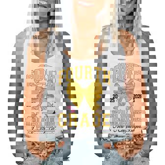 Fourth Grade Back To School First Day Pencil Bow 2025 Girls Women Tank Top | Mazezy